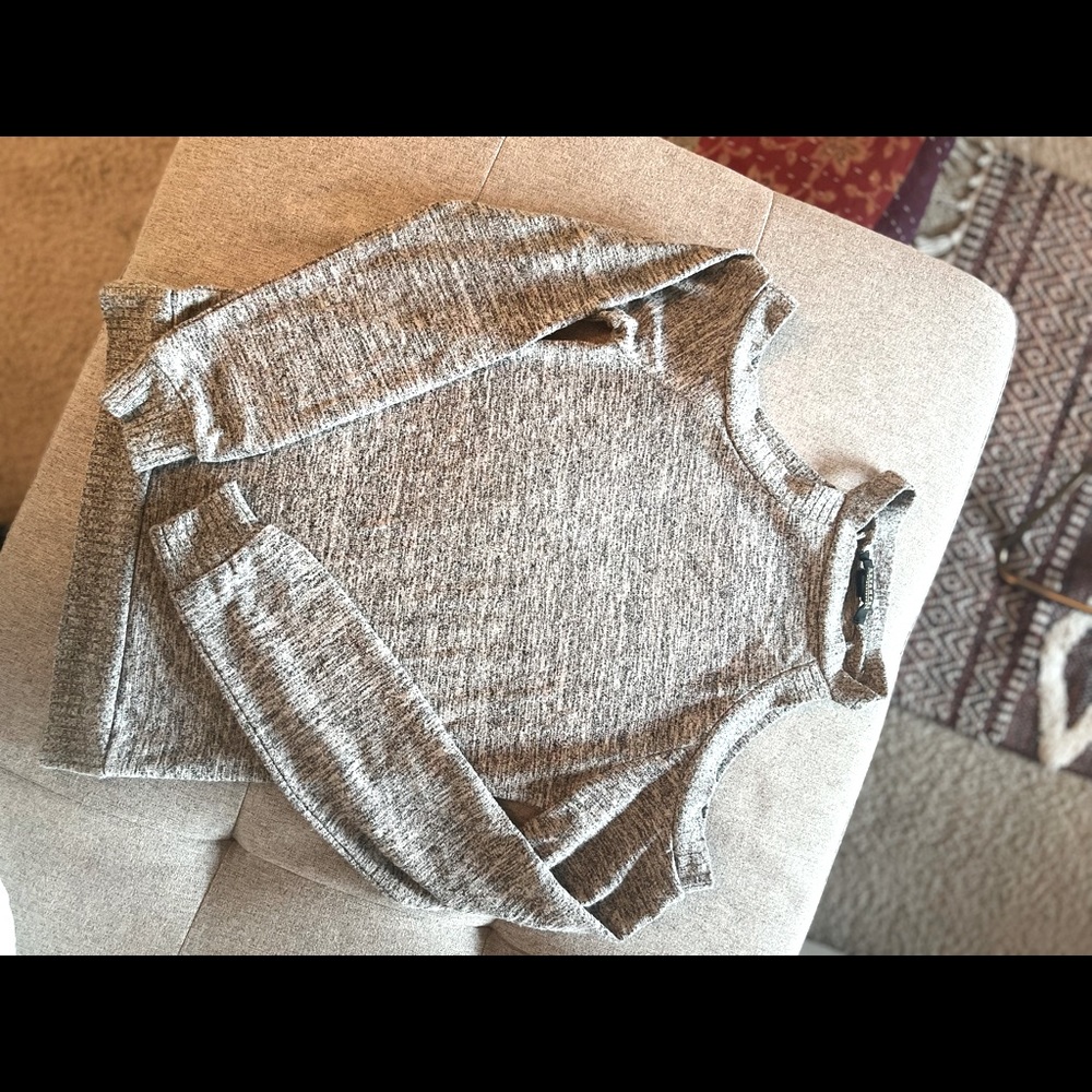 Cutout shoulder sweater, petite, long sleeves